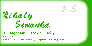 mihaly simonka business card