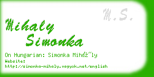 mihaly simonka business card